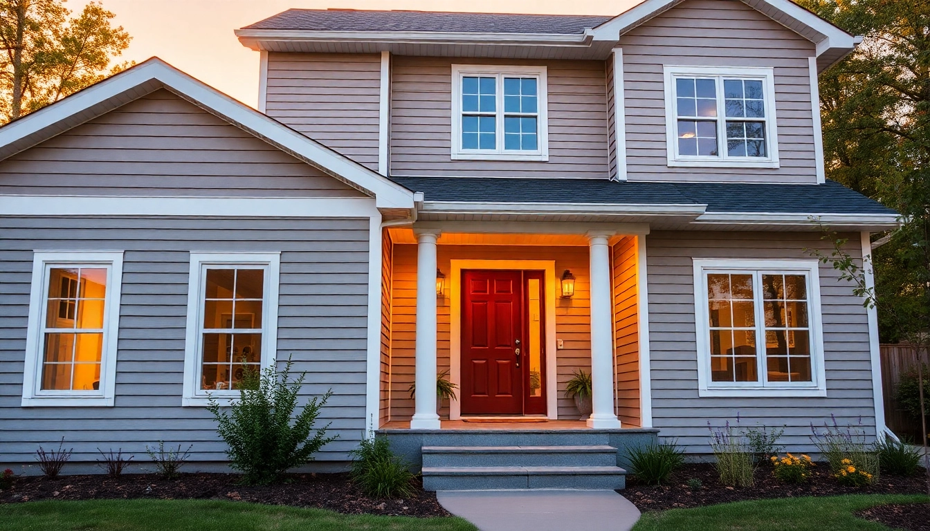 Exterior renovations in progress on a modern house, highlighting fresh siding and windows, enhancing curb appeal.