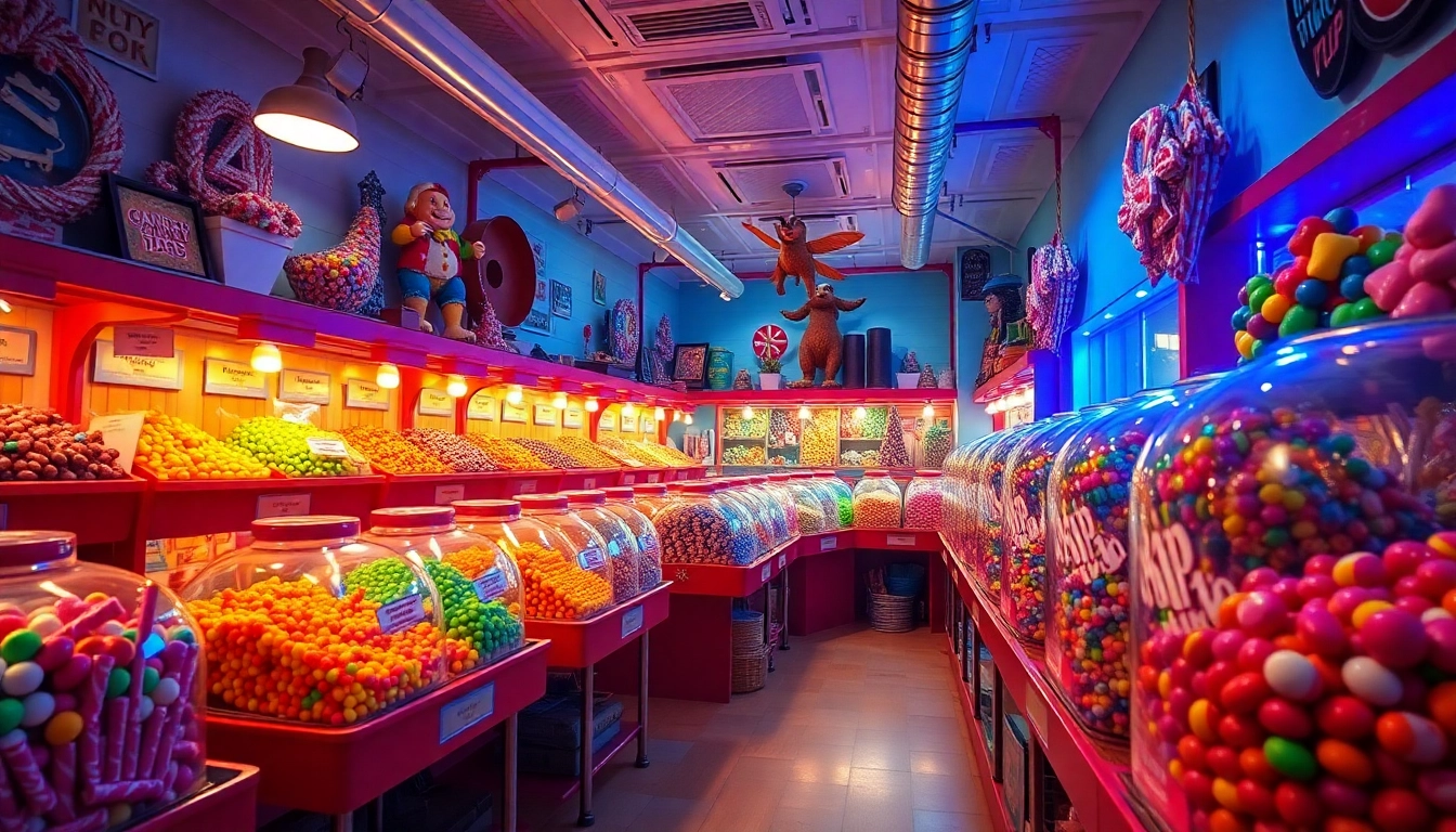 Find delightful treats at a candy store near me, showcasing vibrant candy selections and inviting atmosphere.