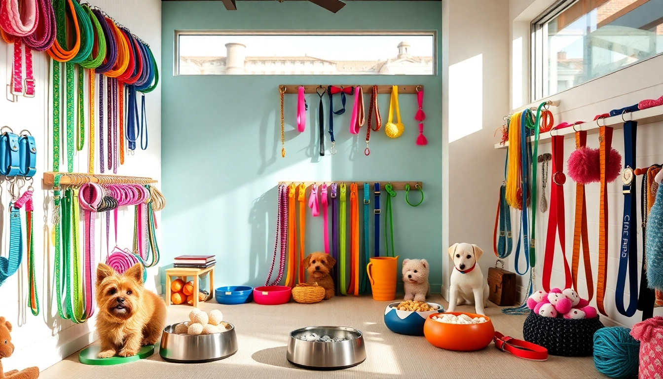 Shop unique pet accessories like colorful collars and toys designed for playful pets.