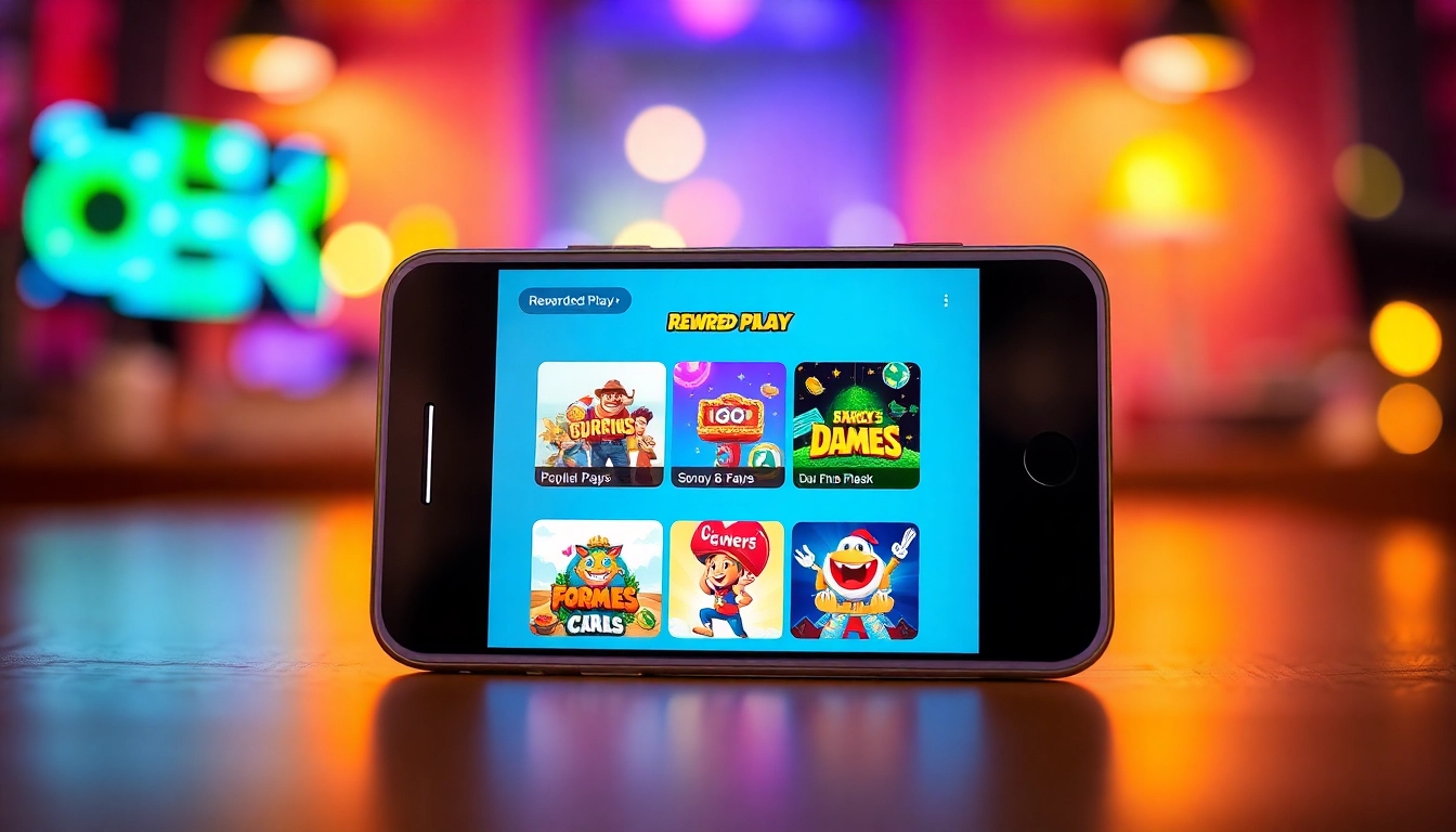 Engage with rewarded play by exploring games on a mobile device for gift card rewards.