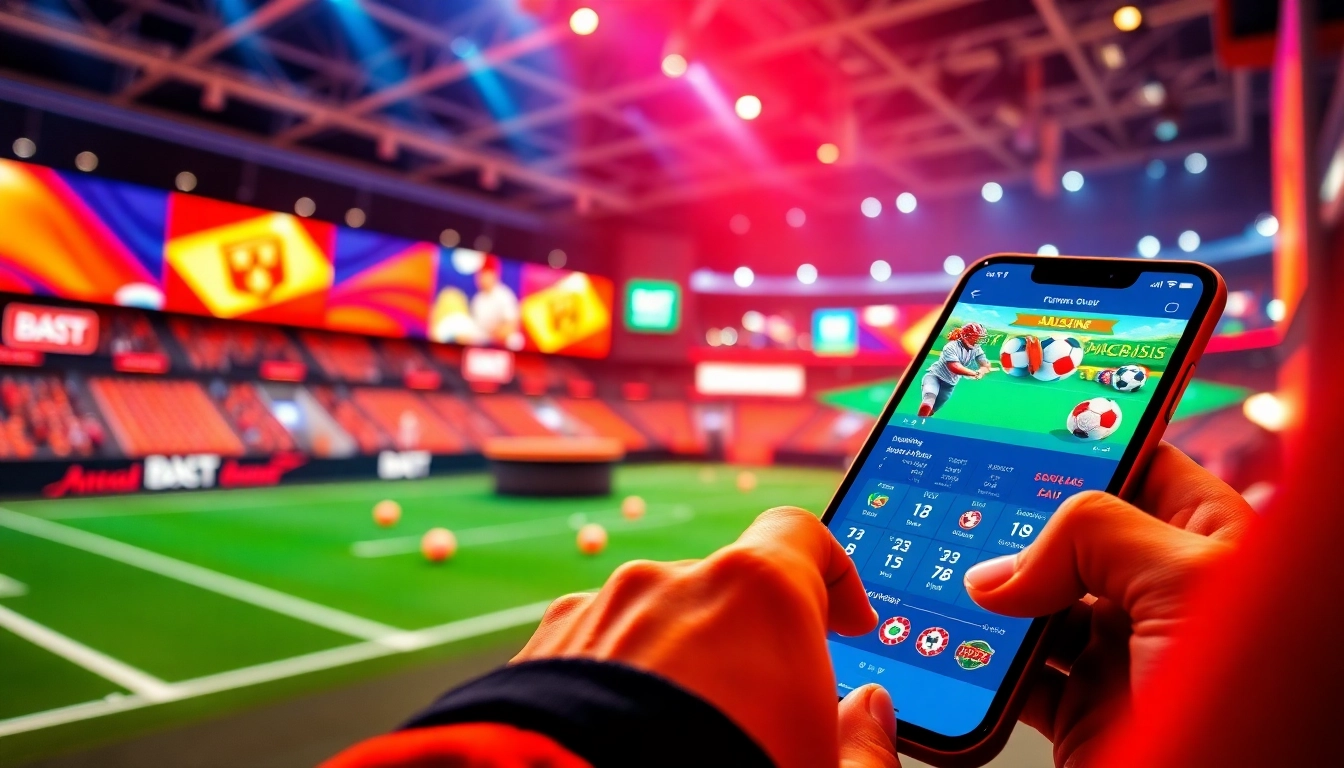 Experience the excitement of بت فوروارد with a user actively engaging on a mobile betting platform, showcasing vibrant gameplay.