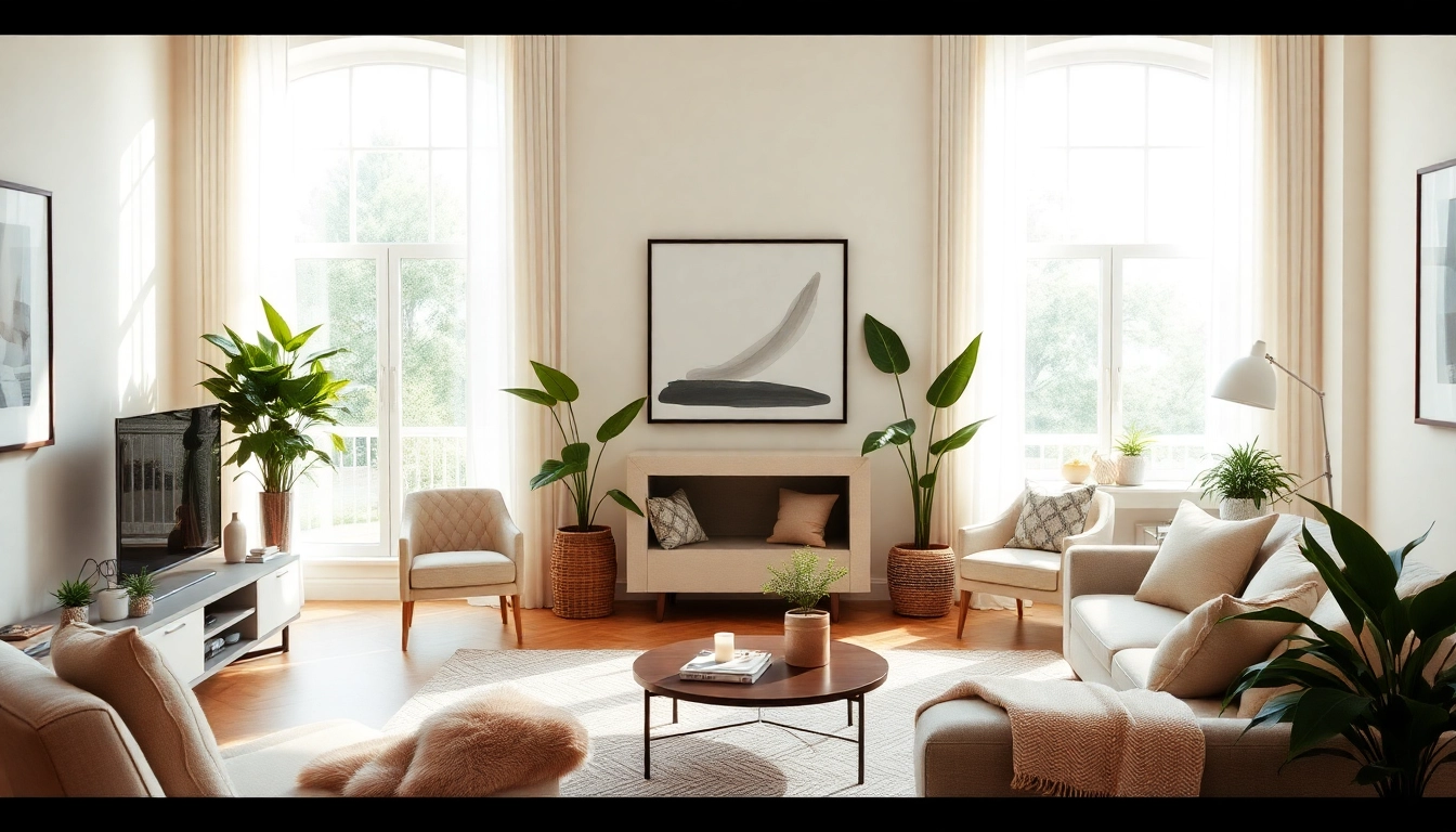 A beautifully designed living room at Bloomsbury Residences, highlighting modern decor and ample natural light.