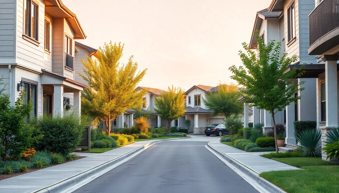 Experience the charm of margaret drive residence with modern homes surrounded by lush greenery in warm sunlight.