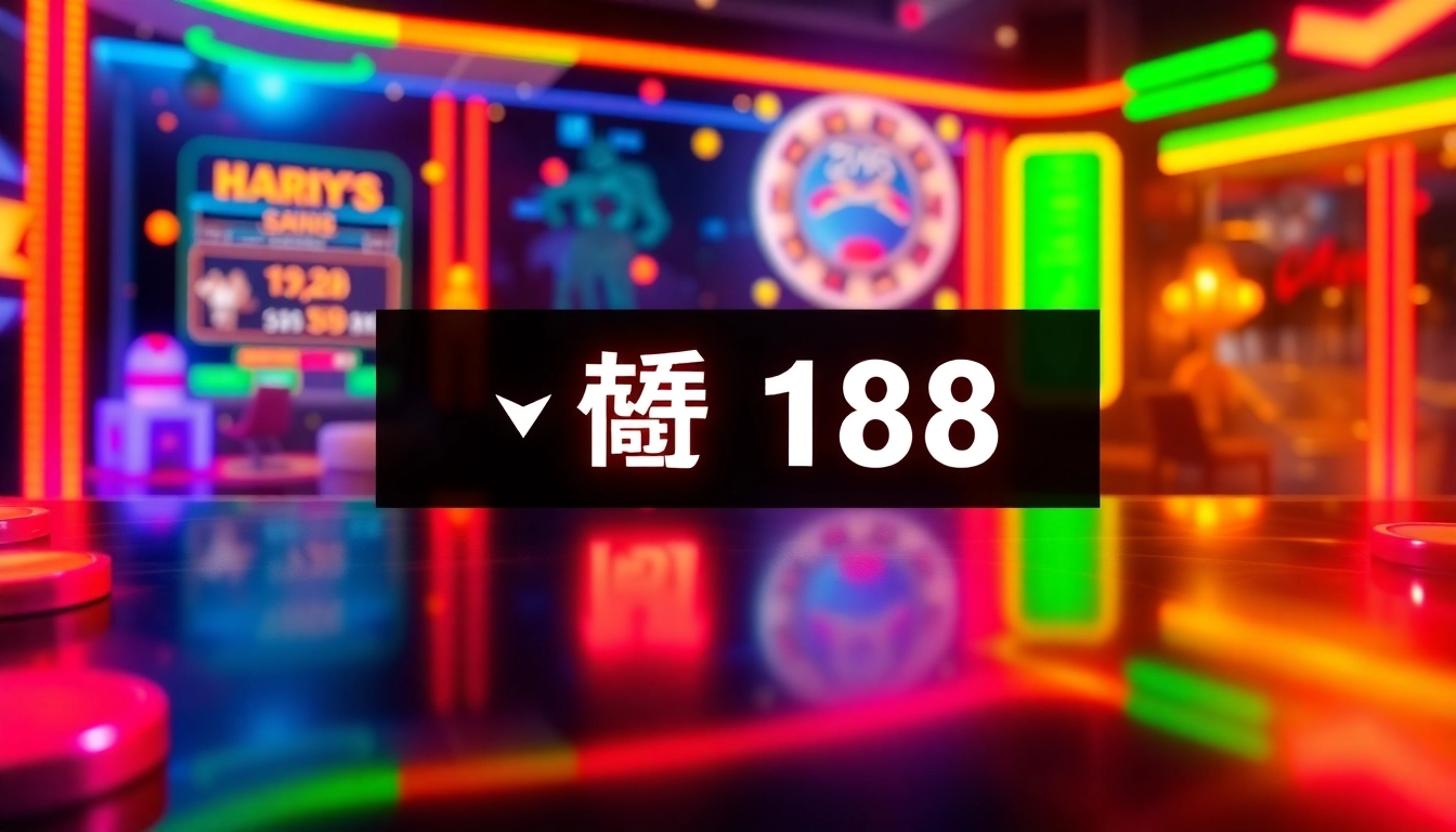 Experience the thrill of สล็อต168 with colorful graphics and neon lights in an online casino setting.