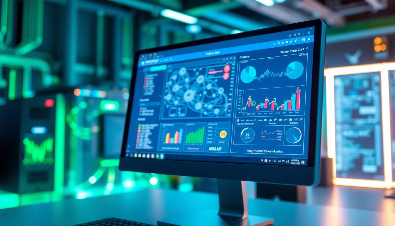 Access proxy server online through a dynamic user interface showing vibrant analytics and data flows.