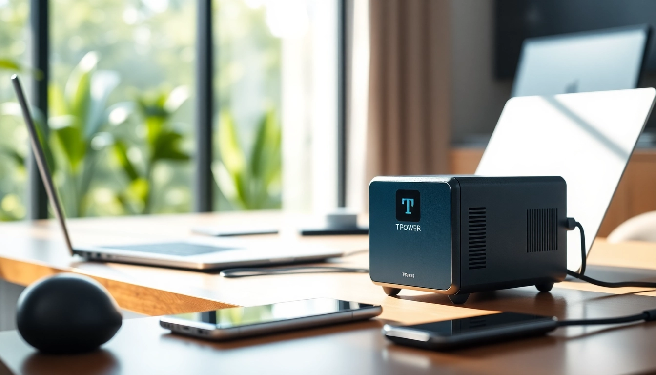 Enhance efficiency with TPower power supplies in a professional workspace.