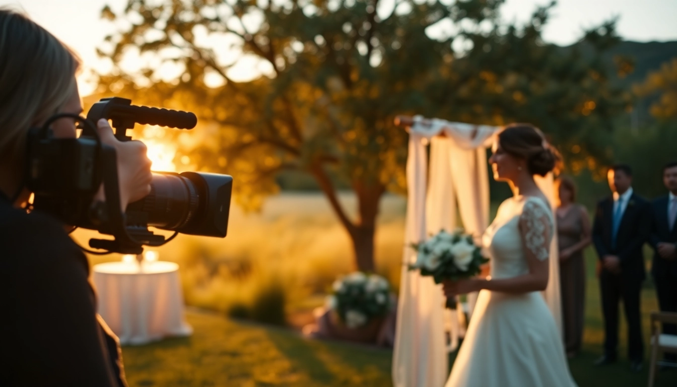 Capturing unforgettable moments with a wedding videographer in Ireland at a beautiful outdoor ceremony.