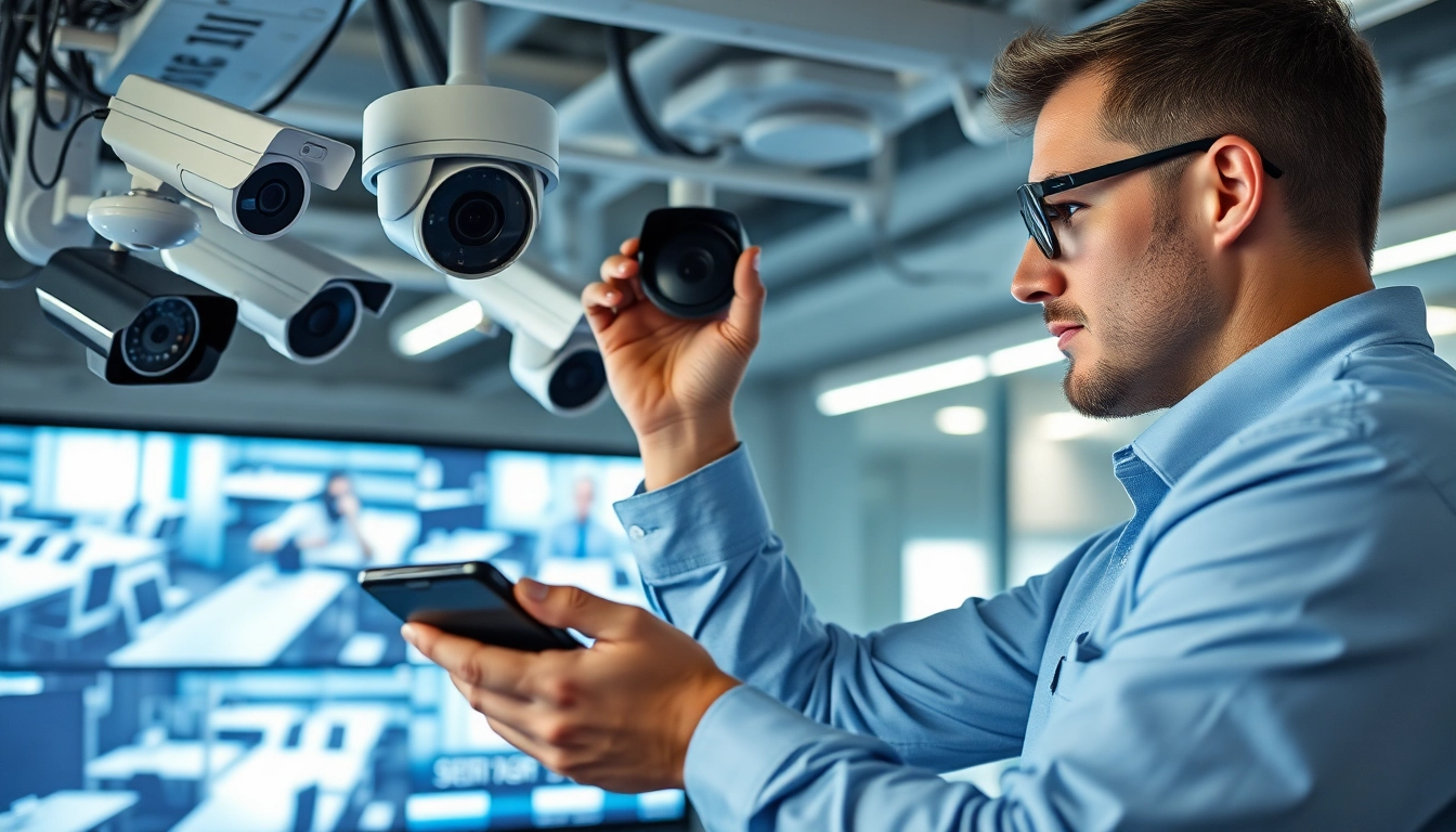 Ensuring safety with edmonton tech security systems being installed in an office.