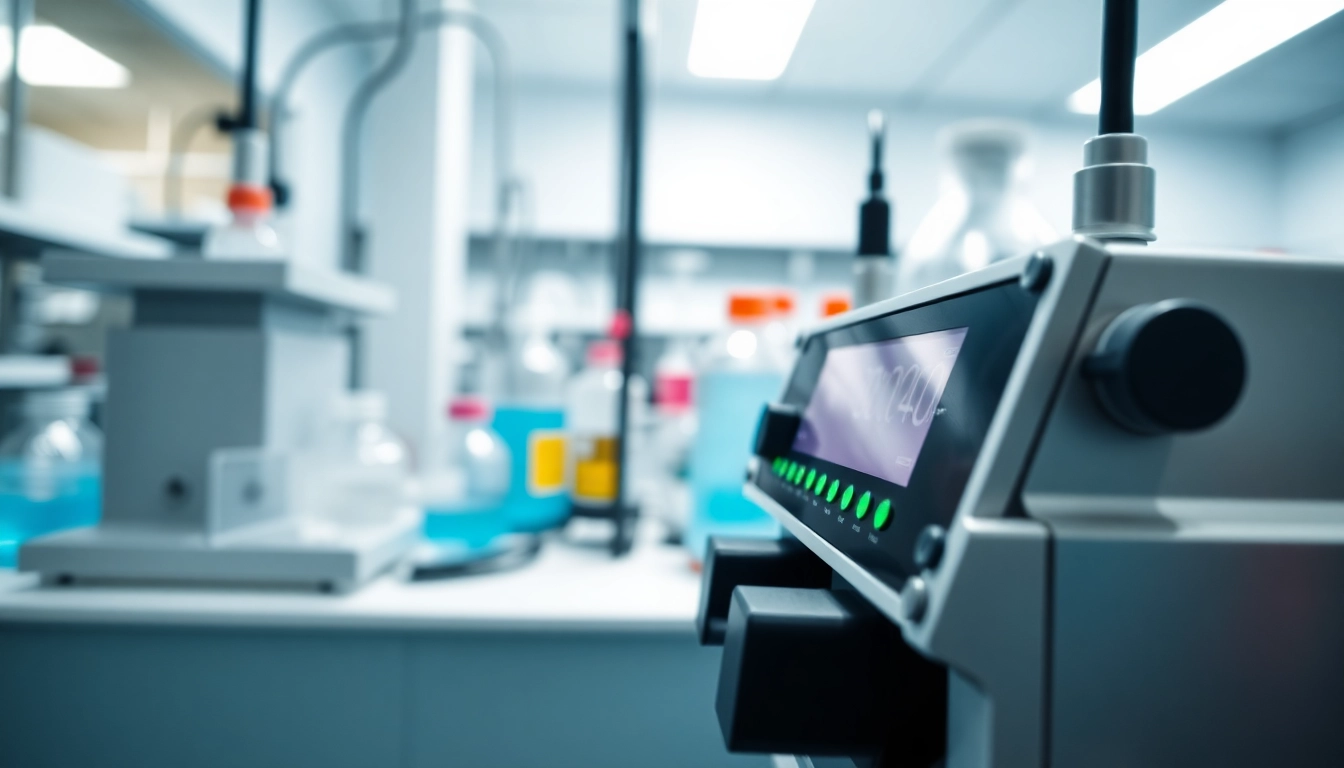 Hydrazine monitor prominently displayed in a laboratory, showcasing precision and safety features.