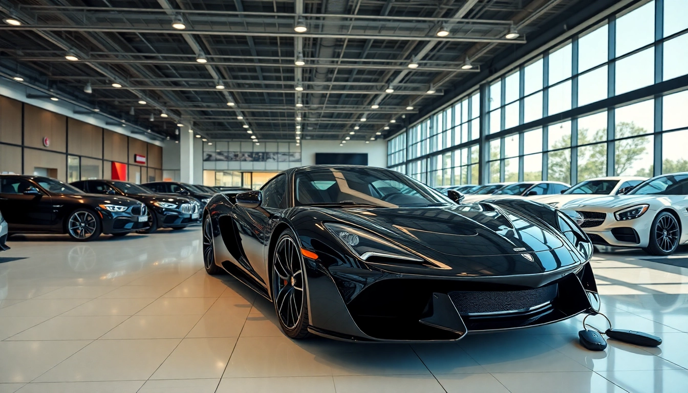 Showcase of the perfect car in a luxurious automotive showroom highlighting stunning designs.