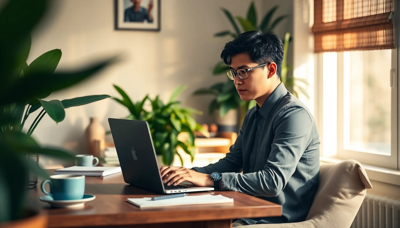Discover part time work from home jobs in the Philippines with a focused individual in a cozy workspace.