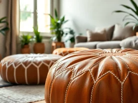 Experience Elegance: Handcrafted Moroccan Leather Poufs & Ottomans at http://labboho.com/collections/leather-poufs-ottomans