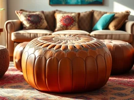 Elevate Your Space with Authentic Moroccan Leather Poufs and Ottomans