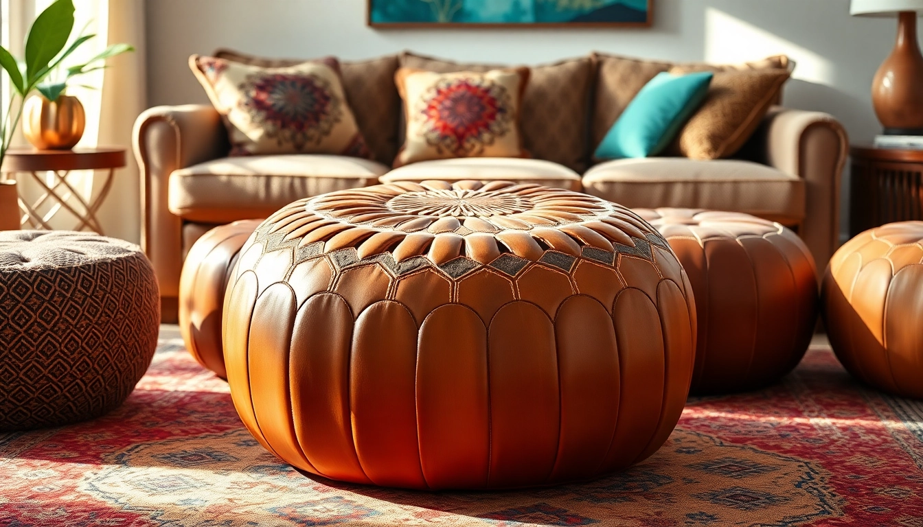 Elevate Your Space with Authentic Moroccan Leather Poufs and Ottomans