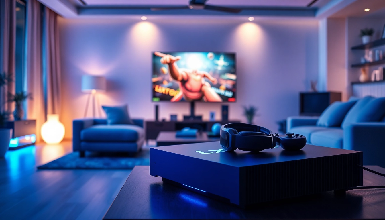 LXTOTO gaming setup in a vibrant modern living room with sleek design.