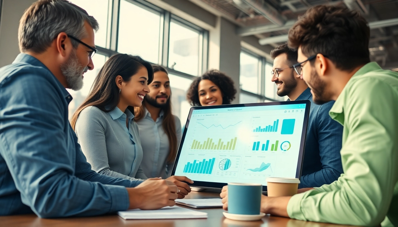Conduct a competitor pricing analysis with a diverse team in a modern office.