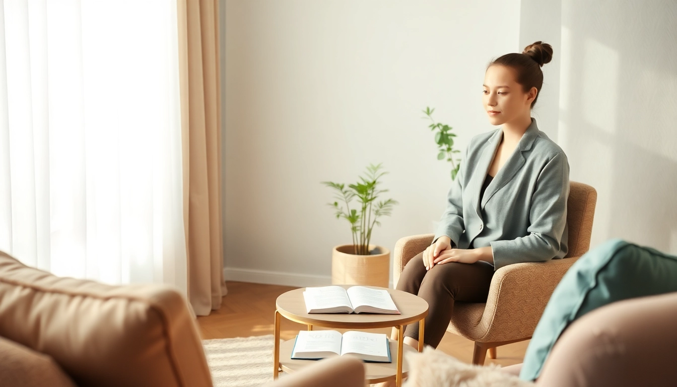 Engaging attachment theory specialist providing a nurturing atmosphere in a therapy office.