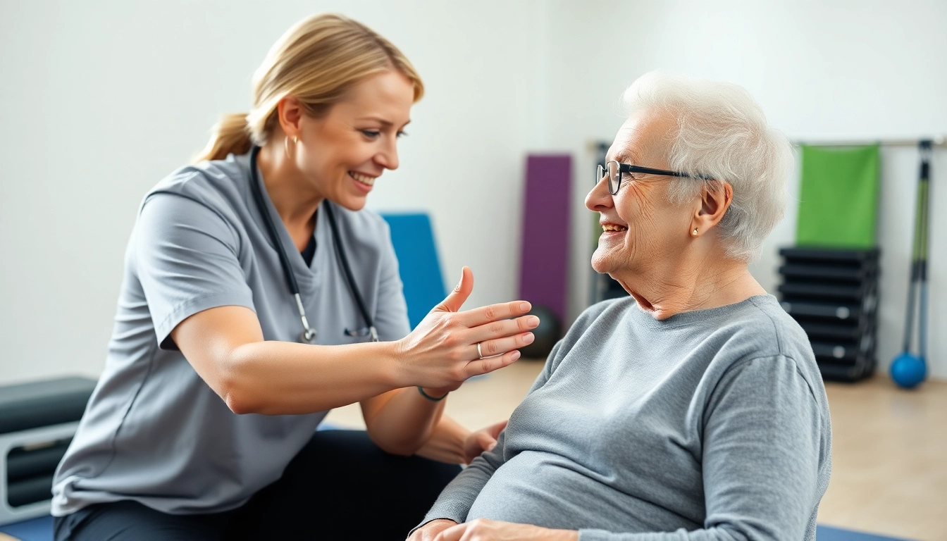 Senior physiotherapy in Edmonton, client receiving personalized care from a friendly therapist.