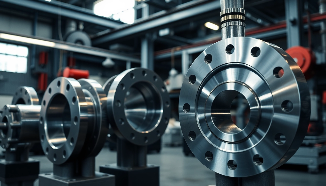 Precision-engineered flanges showcased in a well-lit industrial workshop environment.
