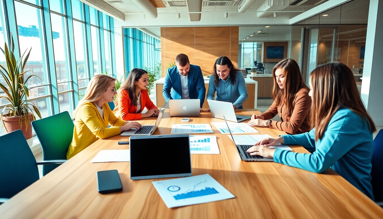Improve your business visibility with Edmonton SEO strategies in a collaborative office setting.