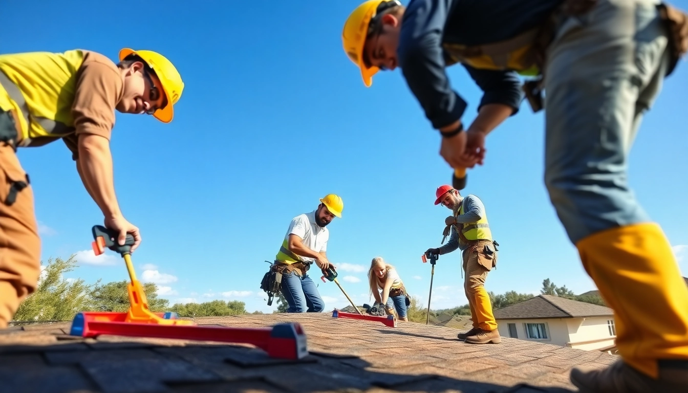 Hire licensed and insured roofers Austin for professional roofing services, showcasing teamwork in action.