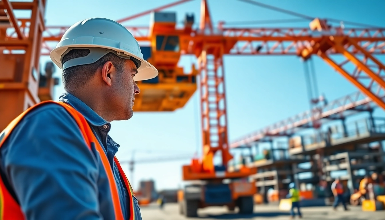 Reviewing NVQ Level 4 Crane supervisor answers while supervising a construction site.