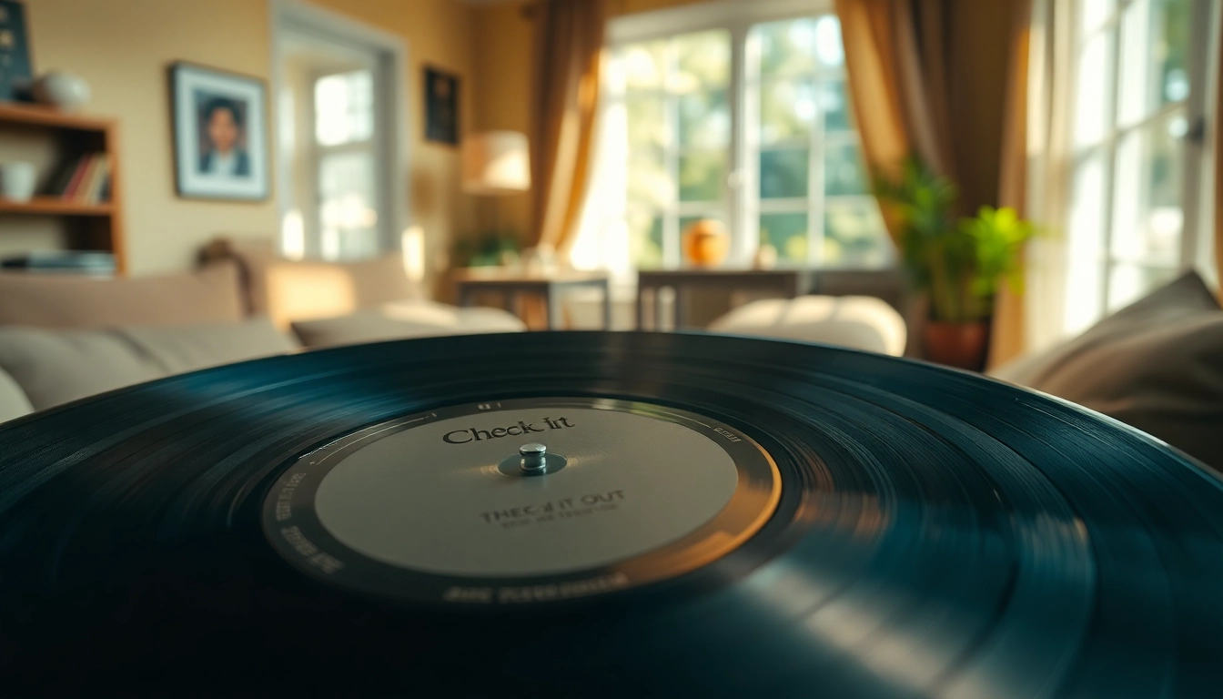 Listen to the vinyl record titled "Check It Out" in a cozy room setup.