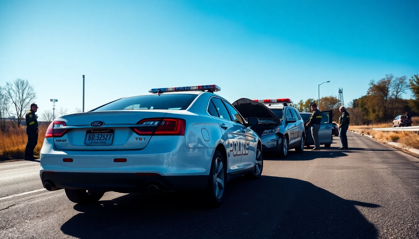 Düzce haber son dakika: Emergency responders attend to a traffic accident scene with a damaged vehicle, showcasing urgency and action.