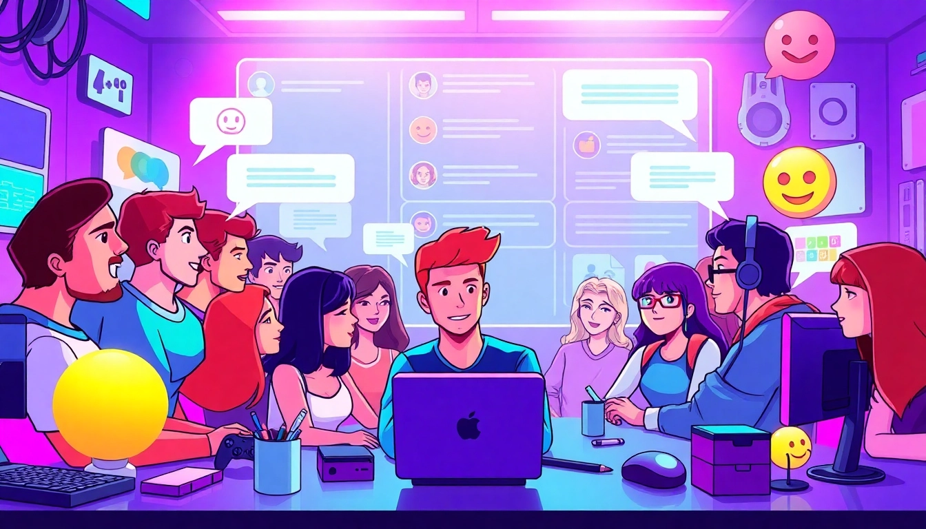 Engaging community space showcasing avatars and interactions within 18+ discord servers