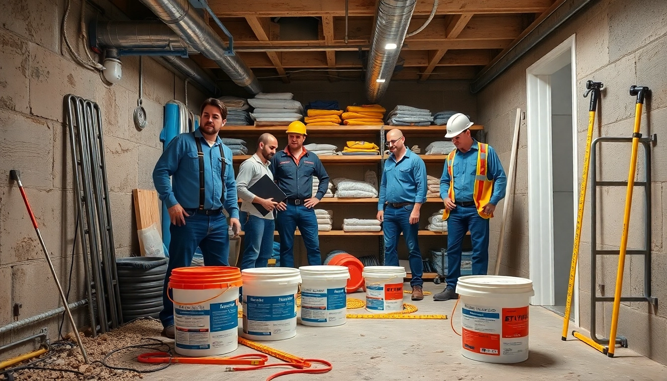 Basement sealing company near me Geneva demonstrating waterproofing techniques in a residential basement.