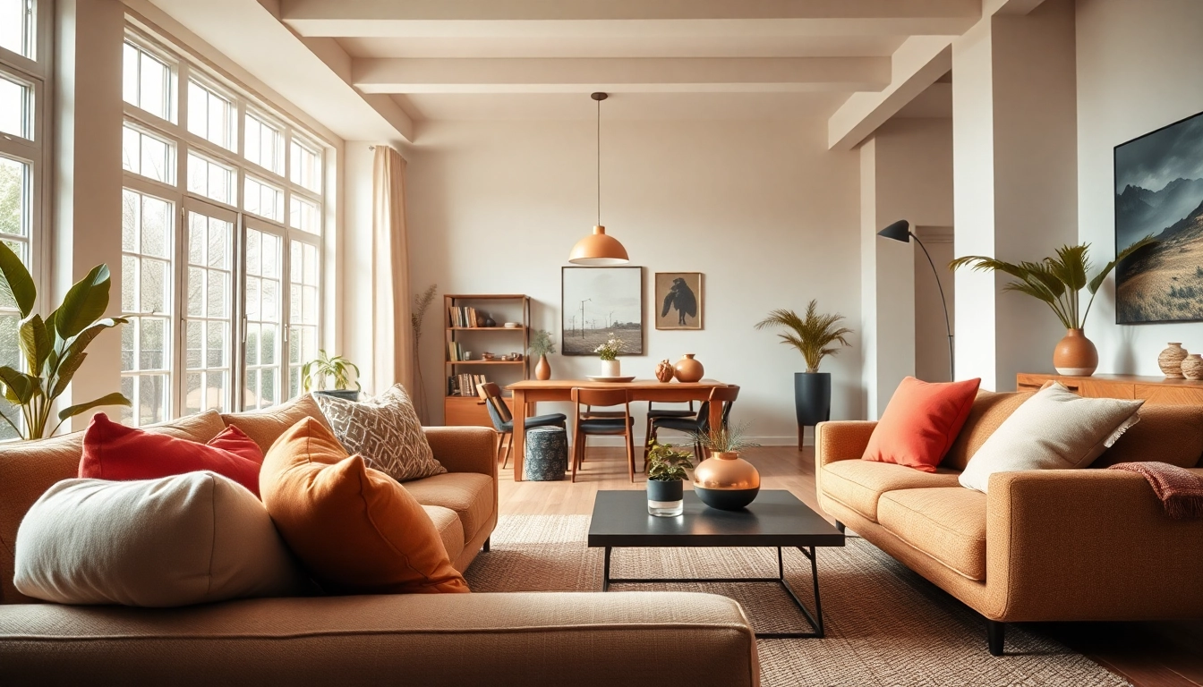 Fijn voor thuis maakt een uitnodigende woonkamer met kleurrijke decoraties en warme meubels.