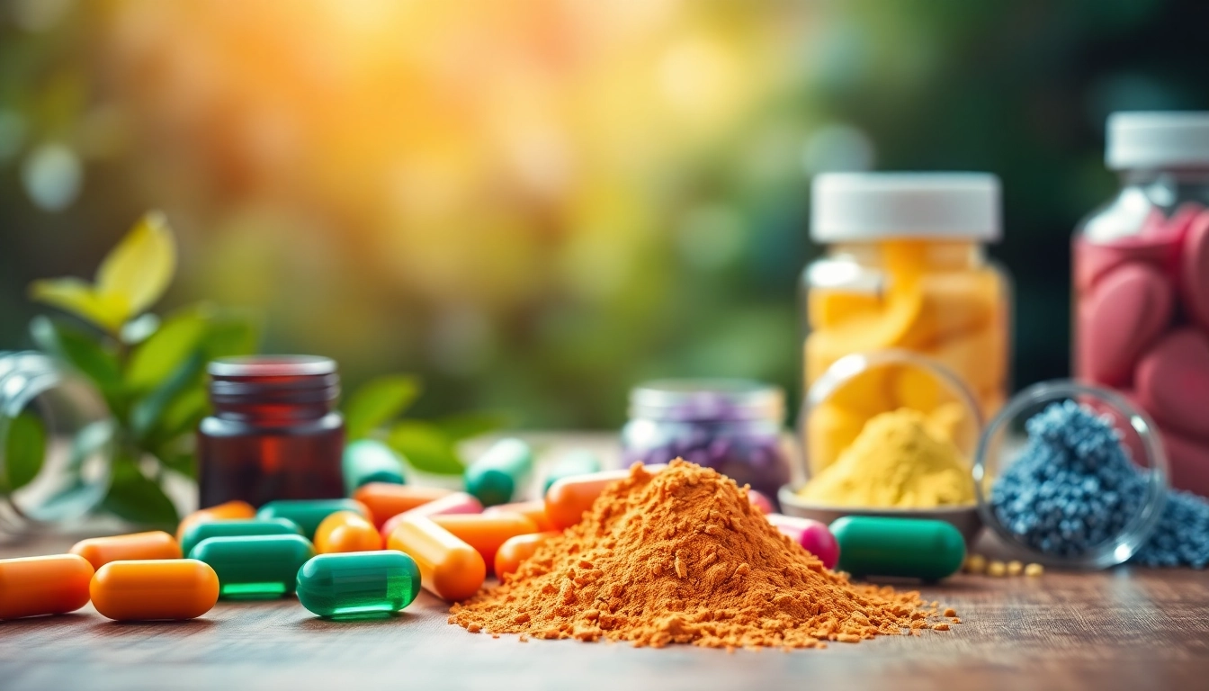 Highlight vitamin boosters with vibrant capsules displayed on a wooden table emphasizing natural wellness.
