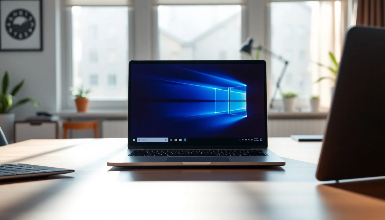 Fix Windows 11 slow startup highlighted on a laptop in a modern office setting.