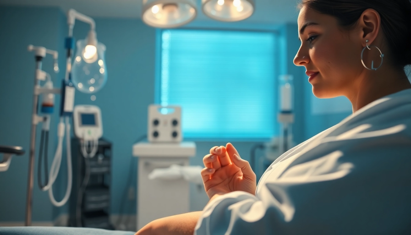 NAD IV therapy side effects being managed in a professional medical setting with a nurse and patient interaction.