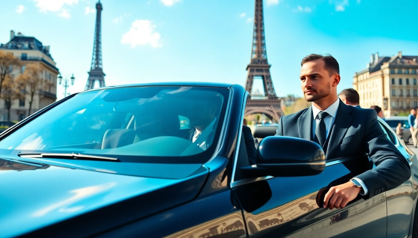 Service de chauffeur professionnel offrant un transport de luxe à Paris.
