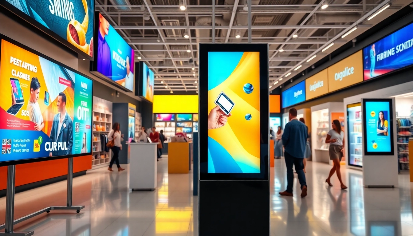 Enhance customer engagement with dynamic digital signage in a modern retail setting.