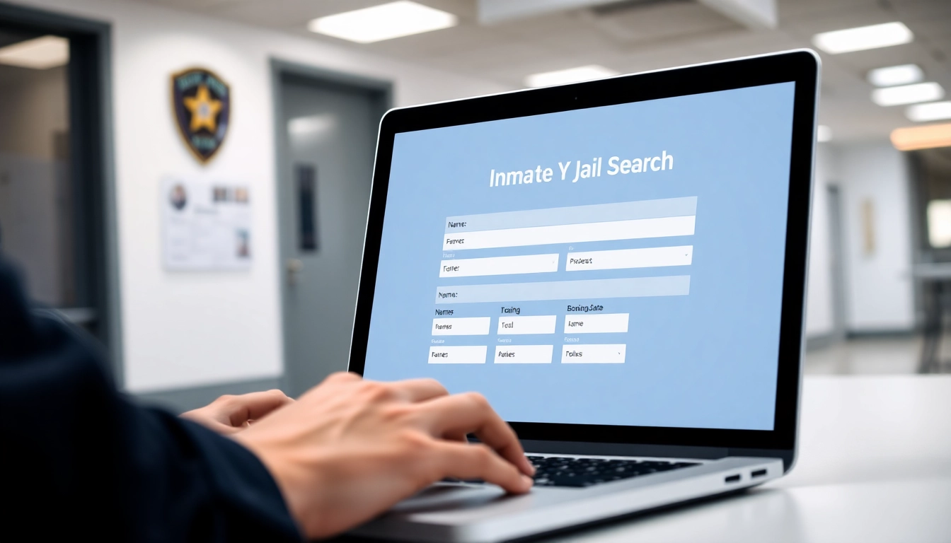 Perform a Santa Ana jail inmate search using the friendly search interface displayed on the laptop.