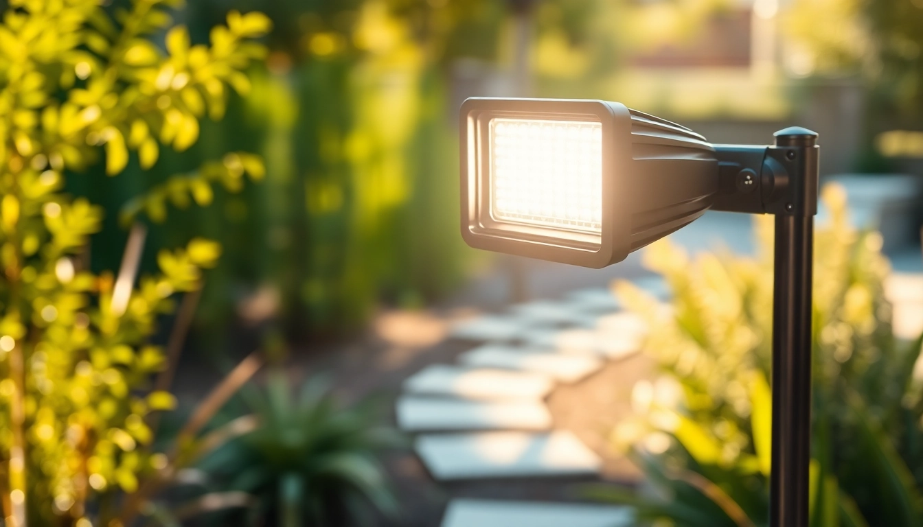 Illuminate your garden with an efficient LED Waterproof light showcasing a sleek design.