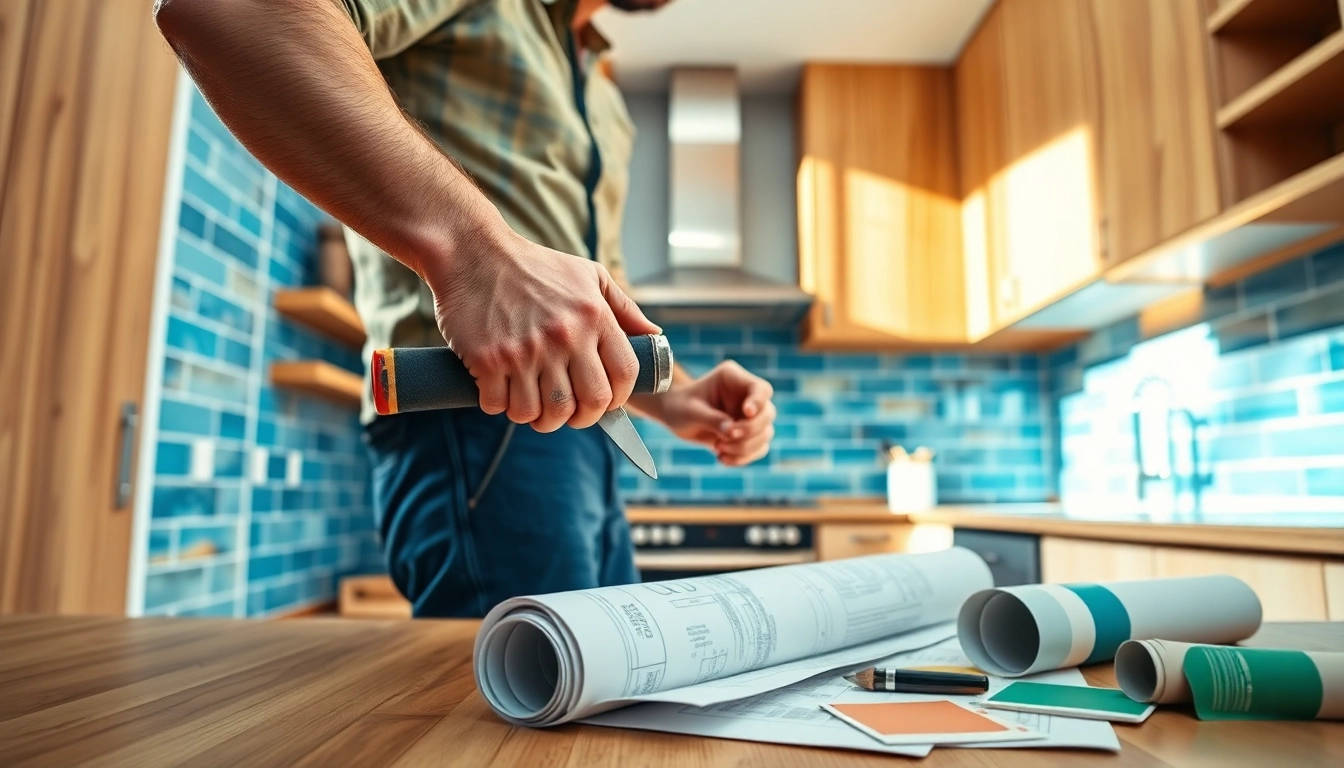 Renovating a modern kitchen showcases Home renovation expertise with skilled craftsmanship and vibrant materials.