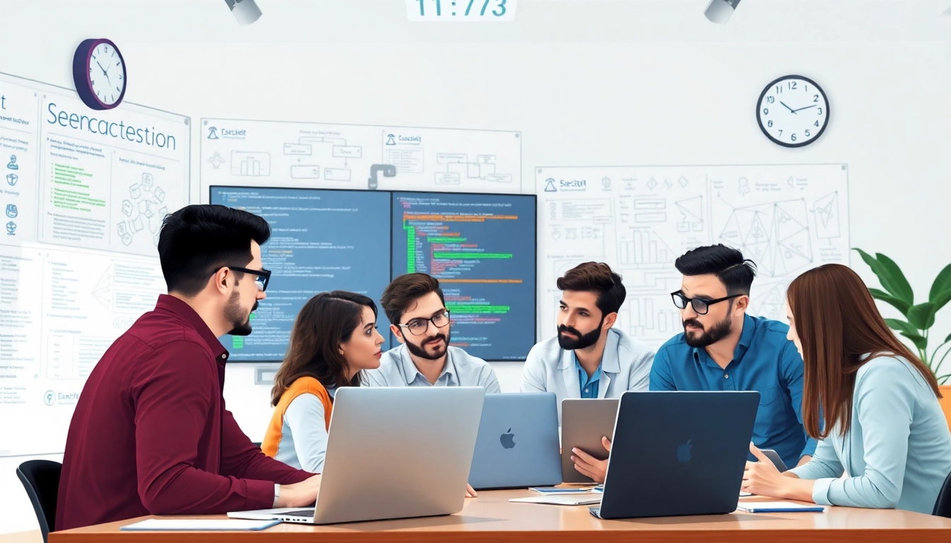 Die Experten für pentesting arbeiten konzentriert bei der Analyse von Sicherheitsdaten.
