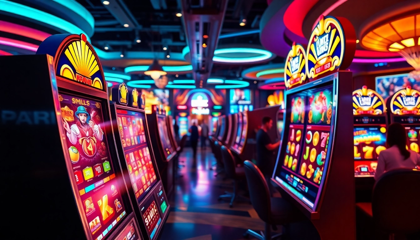 Engaging display of slot games and gaming machines highlighting slotbuff3.com in a vibrant casino setting.