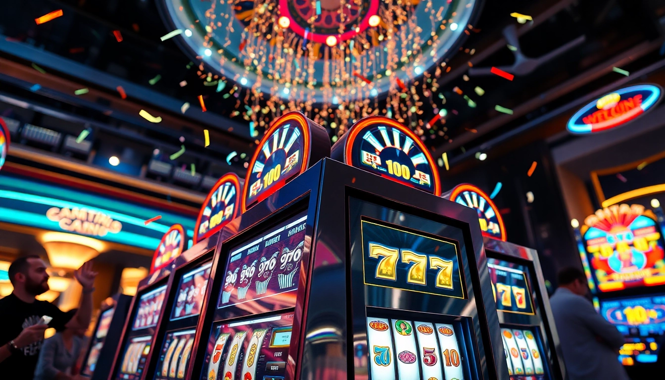 Berinteraksi dengan game slot yang penuh warna dan ceria, menampilkan kegembiraan bermain di kasino.
