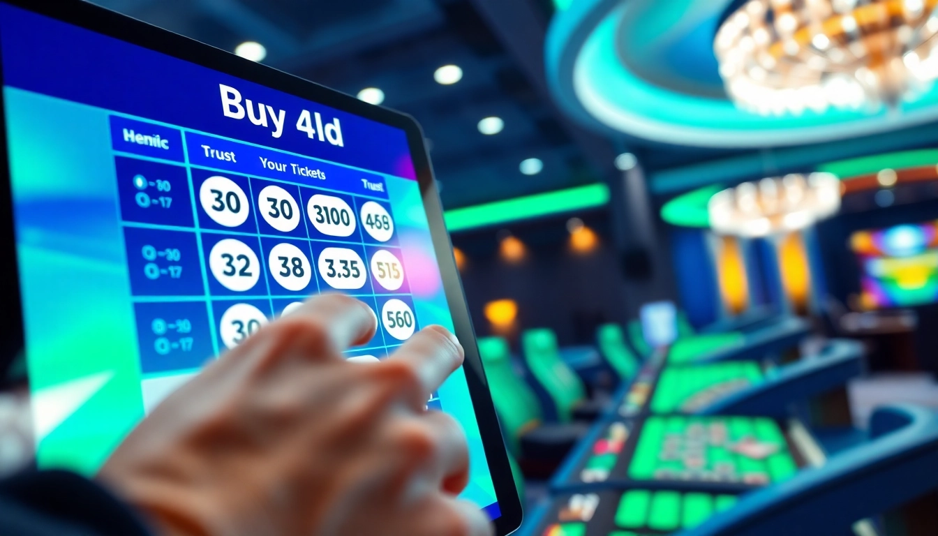 Buy 4D online with an interactive lottery betting interface displayed prominently.
