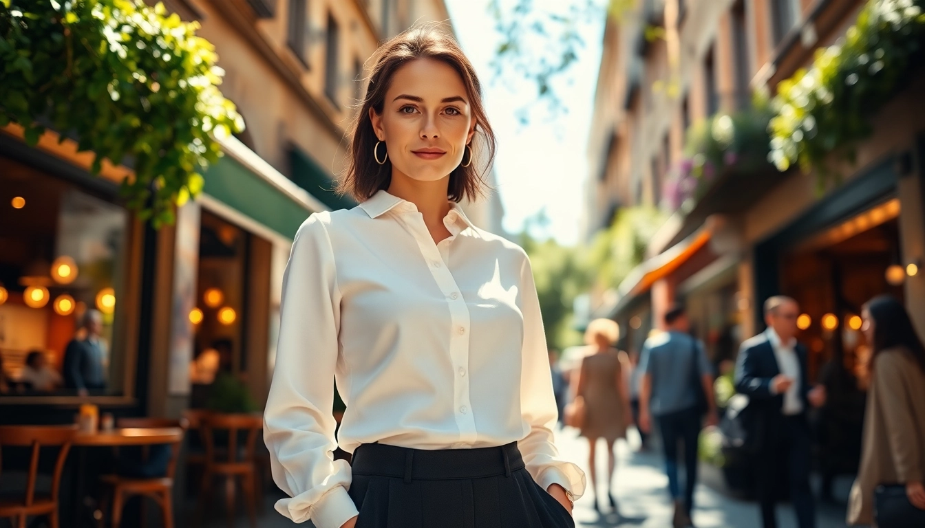 Stylish woman showcasing high-quality stylish basics for women, exuding confidence and elegance.