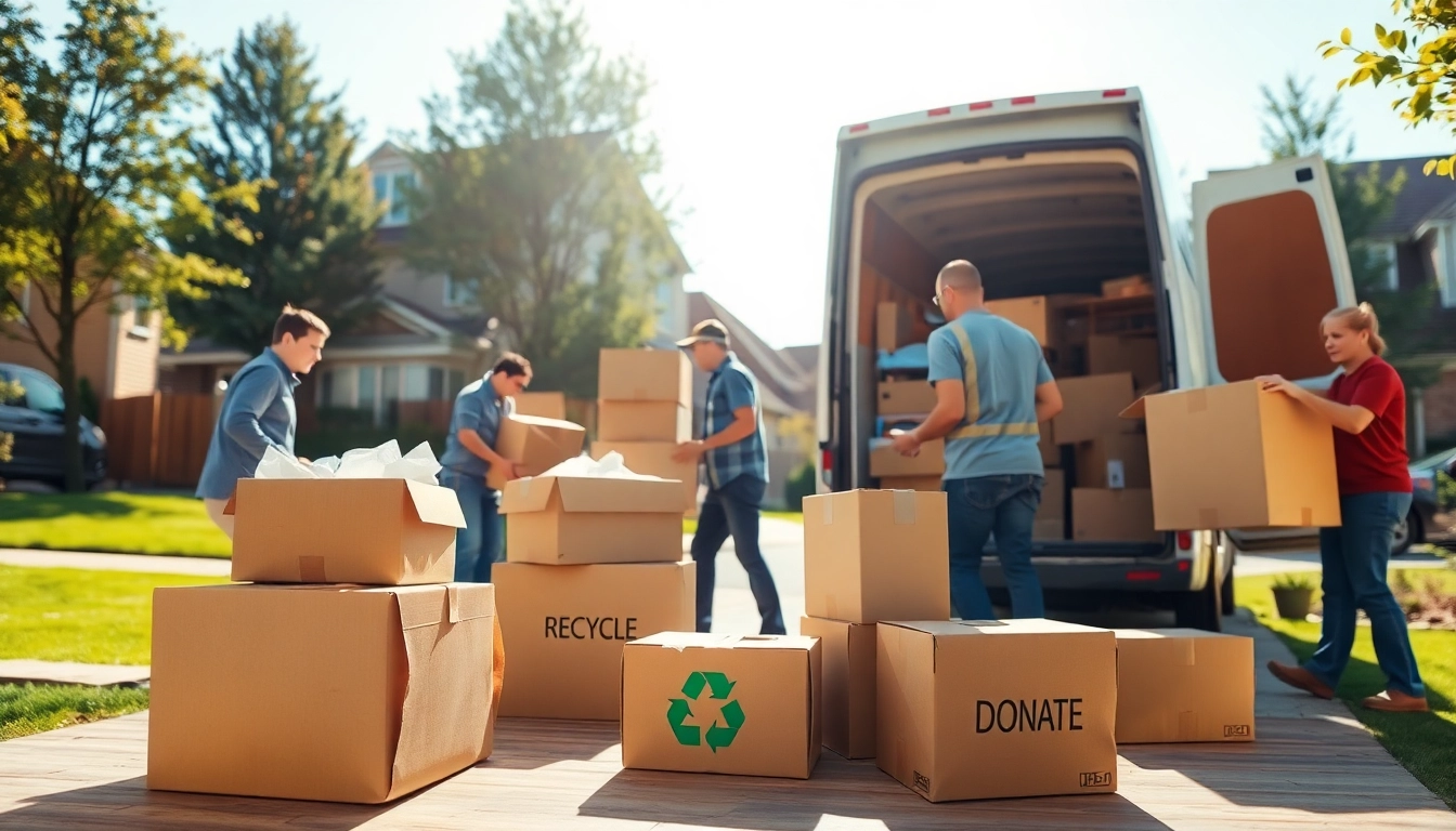 Efficient flat clearance sheffield service showcasing movers packing and loading items.