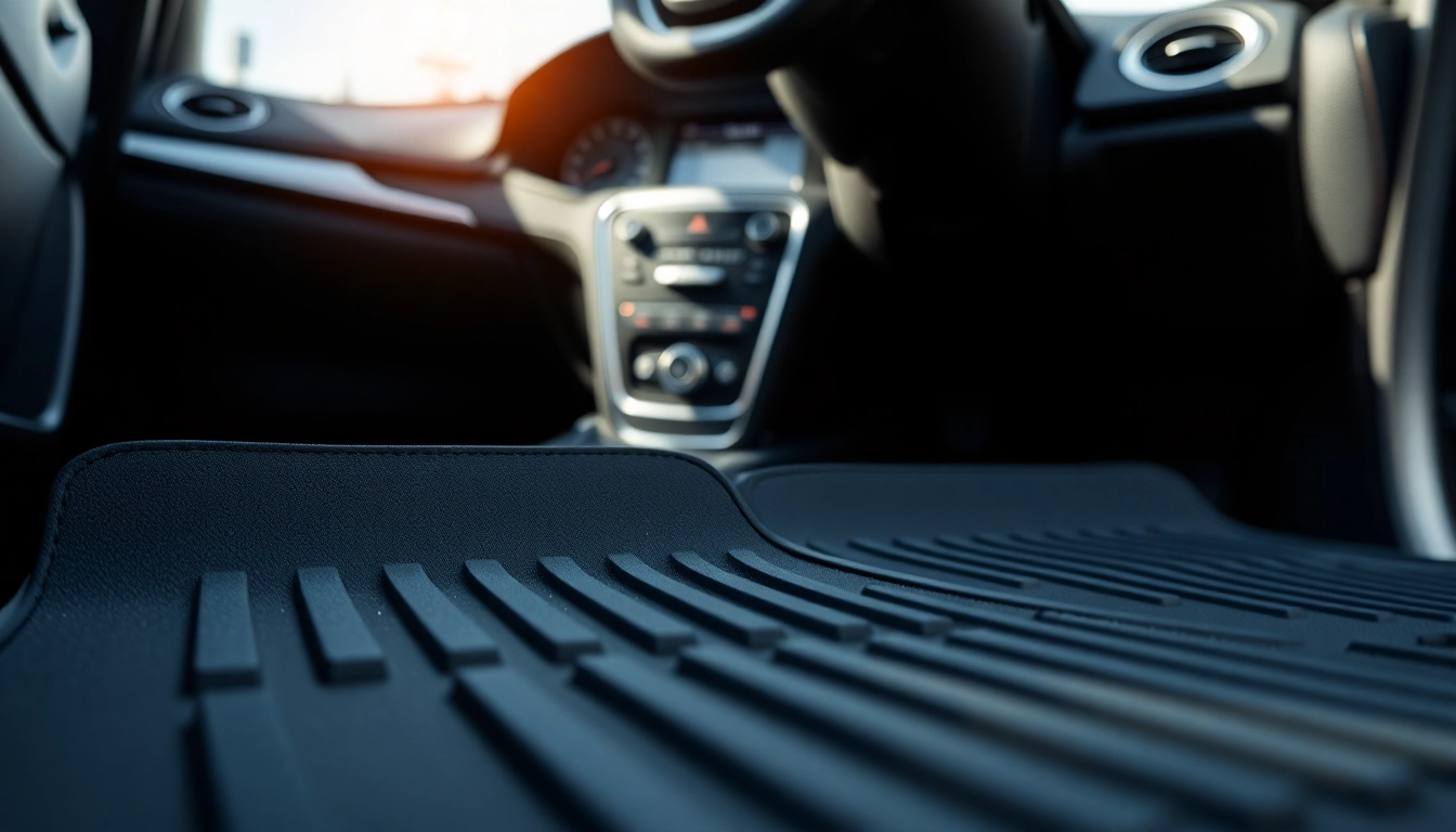 Die auto fußmatten gummi präsentieren sich stilvoll im Fahrzeuginneren.