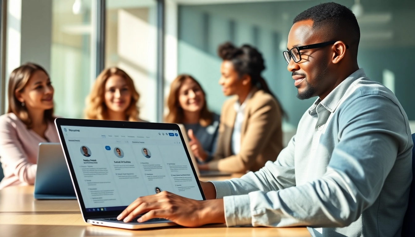 Enhance your resume with an AI resume optimization tool showcasing a collaborative job-seeking environment.