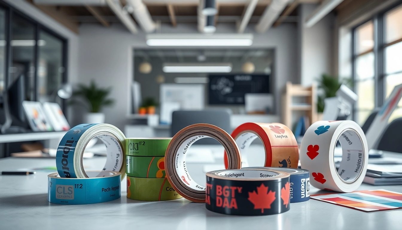 Utilizza Scotch personalizzato con il tuo logo in un ambiente creativo, mostrando colori e design unici.