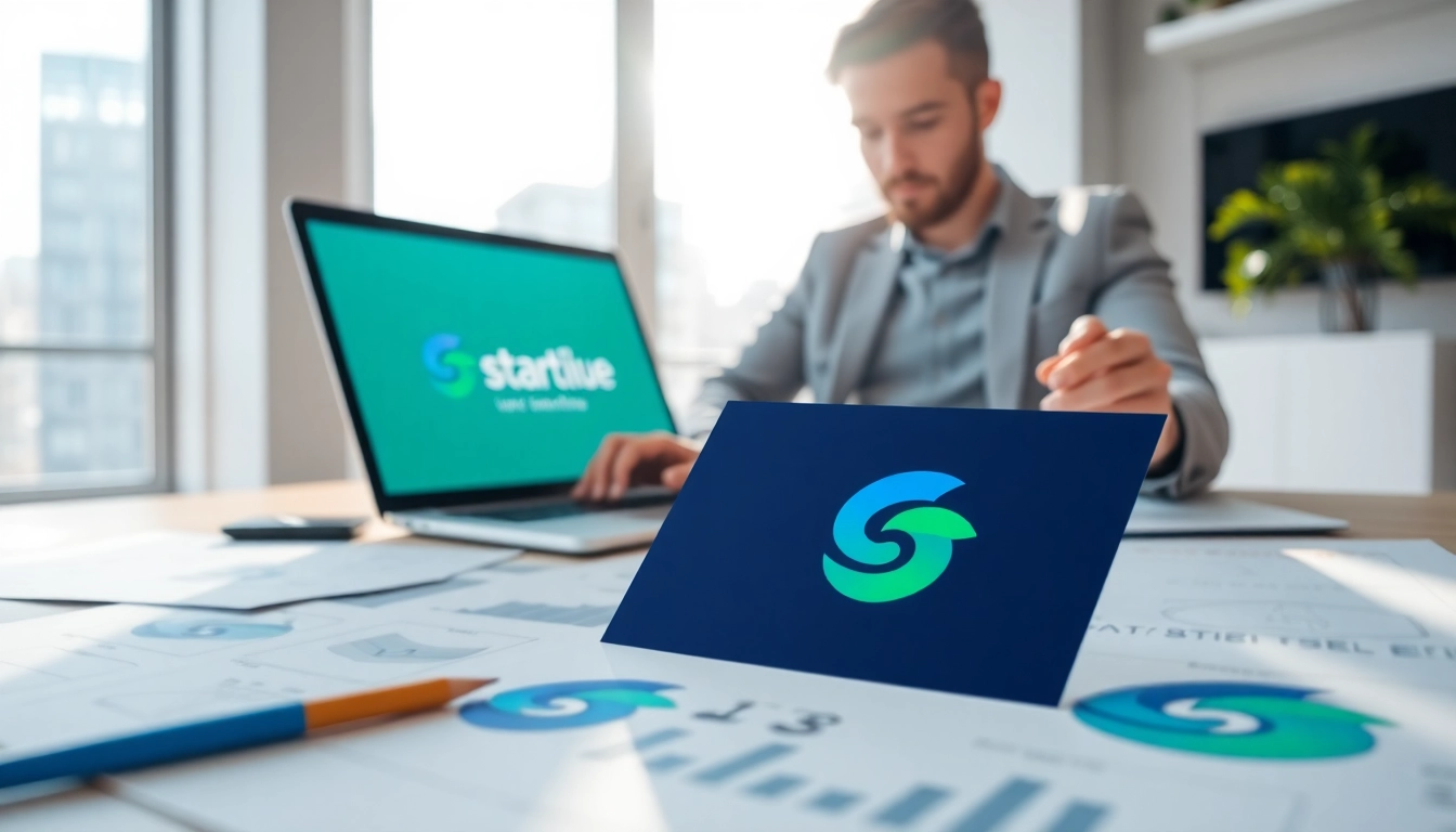 Designing a brand logo with namelix in a modern workspace, showcasing creativity and focus.