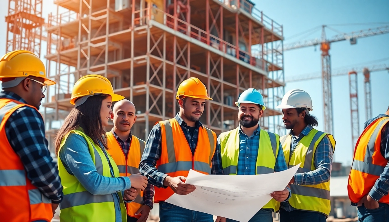 Highlighting teamwork and innovation within the construction association colorado setting on a busy construction site.
